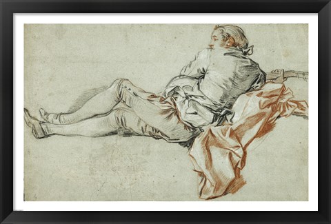 Framed Reclining Male Figure Print