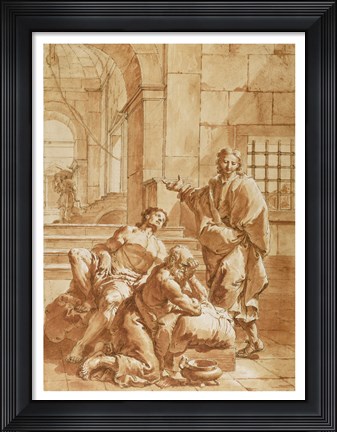 Framed Joseph Interpreting the Dreams of His Fellow Prisoners Print