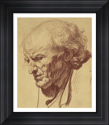Framed Study of the Head of an Old Man Print