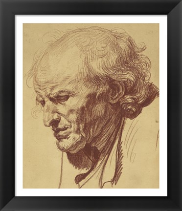 Framed Study of the Head of an Old Man Print