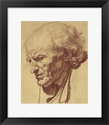 Framed Study of the Head of an Old Man Print