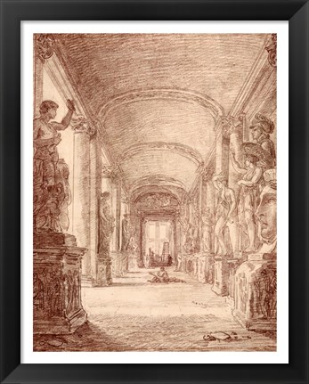 Framed Draftsman in the Capitoline Gallery Print