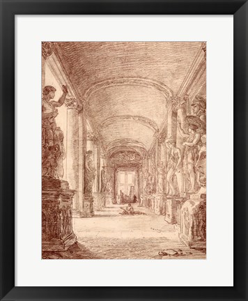 Framed Draftsman in the Capitoline Gallery Print