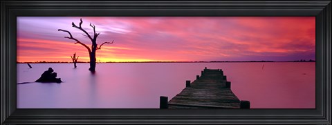 Framed Lake Charm Red Print