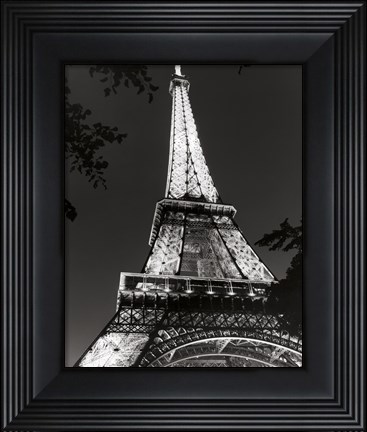 Framed Eiffel Tower at Night Print