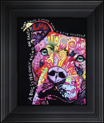 Framed Thoughtful Pit Bull 1 Print