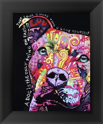 Framed Thoughtful Pit Bull 1 Print