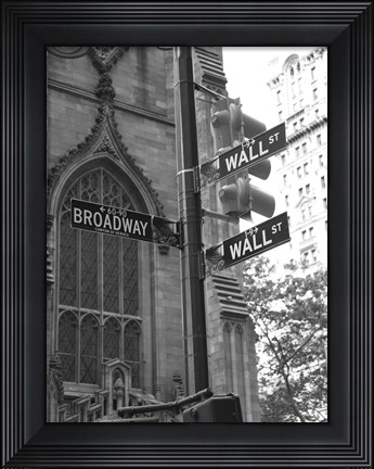 Framed Wall Street Signs Print