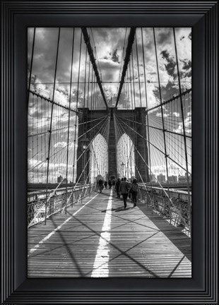 Framed Brooklyn Bridge HDR 2 Print