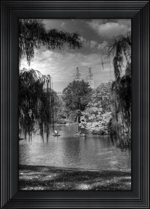 Framed Central Park Lake HDR 1 Print