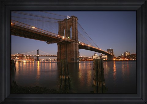 Framed Brooklyn Bridge Twilight Print