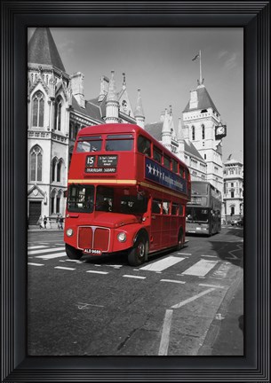 Framed Red Bus Print