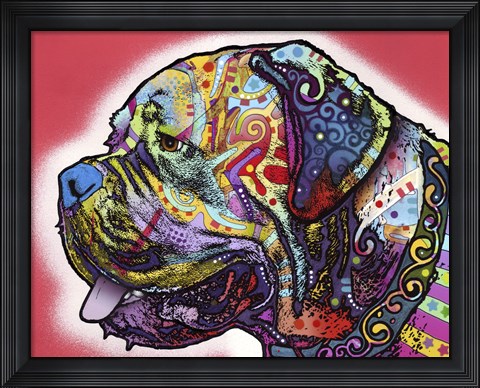 Framed Profile Mastiff Print