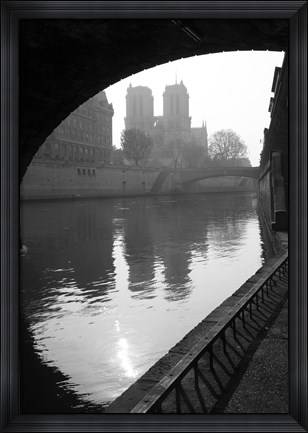 Framed Notre Dame Reflection Print