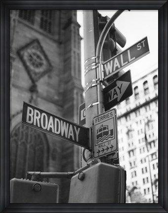Framed Broadway and Wall Street Print