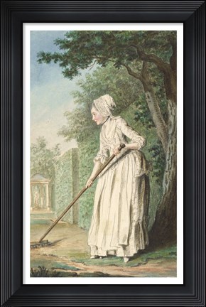Framed Duchess of Chaulnes as a Gardener in an Allee Print