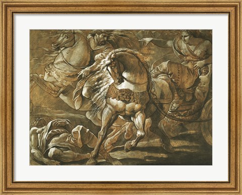 Framed Tullia about to Ride over the Body of Her Father in Her Chariot Print