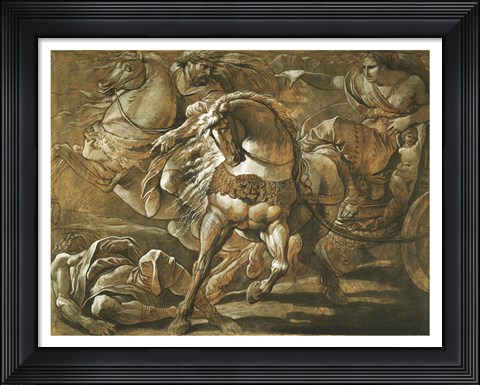 Framed Tullia about to Ride over the Body of Her Father in Her Chariot Print