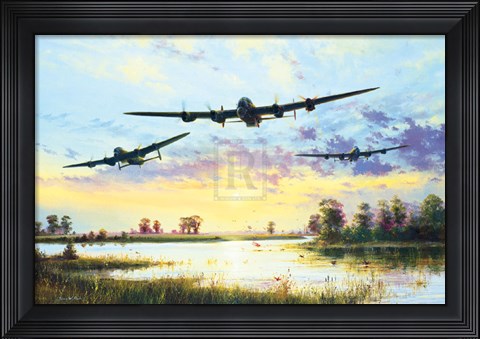 Framed Dam Busters Setting Off (Avro Lancasters) Print