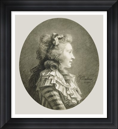 Framed Portrait of a Young Lady in Profile Print