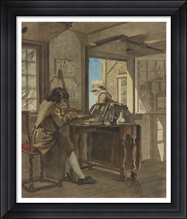 Framed Artist in His Atelier Print