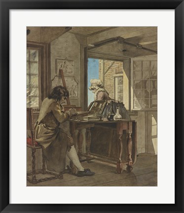 Framed Artist in His Atelier Print