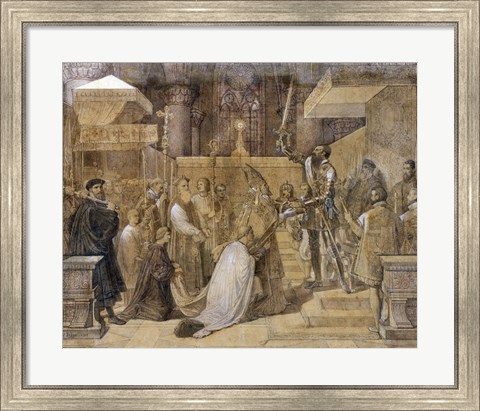 Framed Duke of Alba Receiving the Pope&#39;s Blessing in the Cathedral of St.Gudule Print