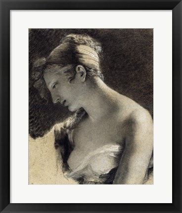 Framed Head of a Woman: Study for The Happy Mother Print