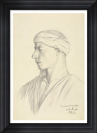 Framed Portrait of an Egyptian Fellah Print