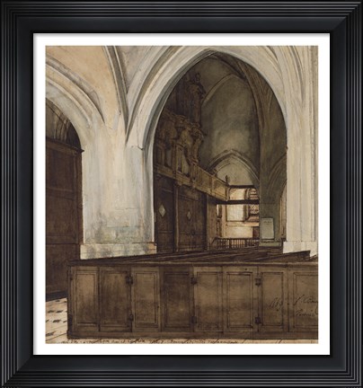 Framed Interior of Abbey of Aramont at Verberie Print