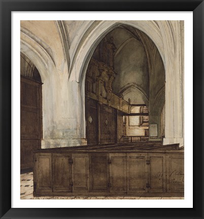 Framed Interior of Abbey of Aramont at Verberie Print