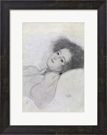 Framed Portrait of a Young Woman Reclining Print