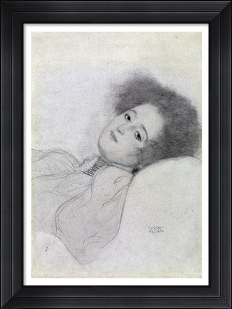 Framed Portrait of a Young Woman Reclining Print