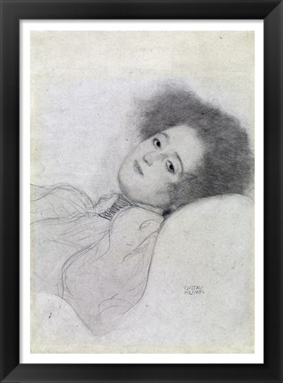 Framed Portrait of a Young Woman Reclining Print