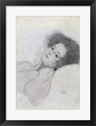 Framed Portrait of a Young Woman Reclining Print