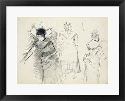 Framed Sketches of Cafe Singers Print