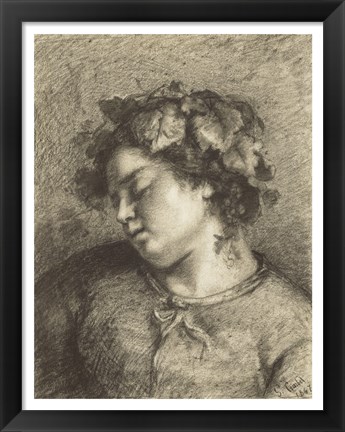 Framed Head of a Sleeping Bacchante Print