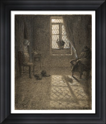 Framed Le chat The Cat at the Window Print