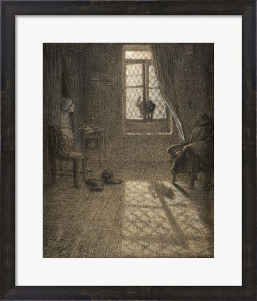 Framed Le chat The Cat at the Window Print