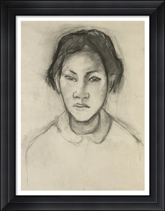 Framed Head of a Tahitian Woman Print