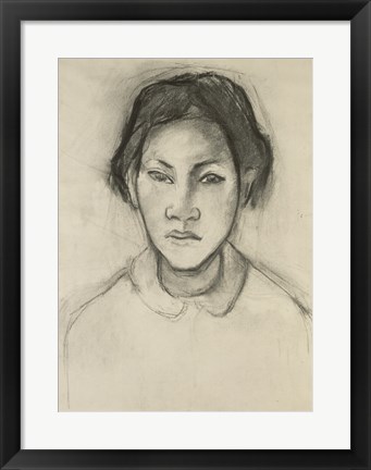 Framed Head of a Tahitian Woman Print