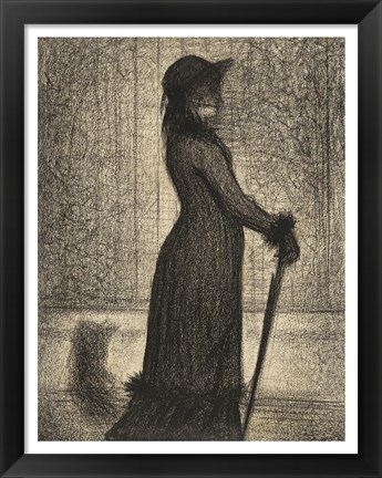 Framed Woman Strolling Print