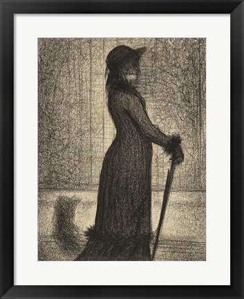 Framed Woman Strolling Print