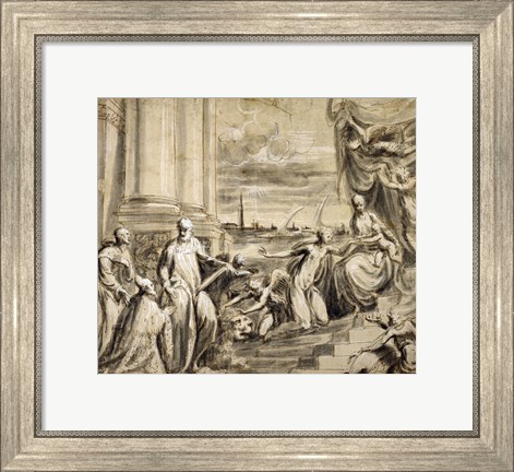 Framed Mystic Marriage of Saint Catherine with Saints and a Doge Print