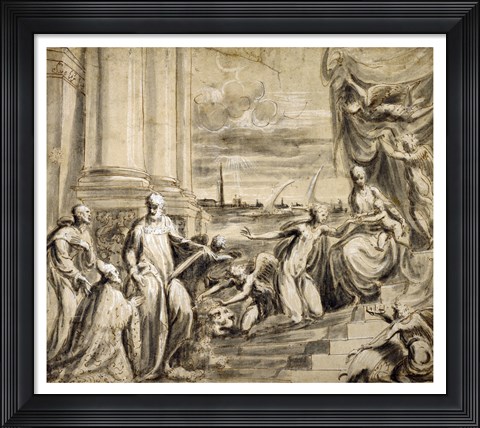Framed Mystic Marriage of Saint Catherine with Saints and a Doge Print