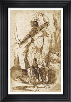 Framed Study for the Figure of Abraham Print