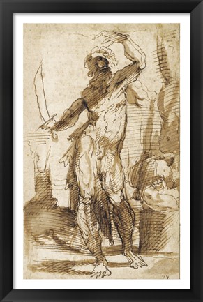 Framed Study for the Figure of Abraham Print