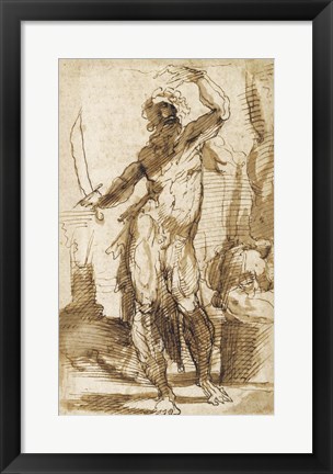 Framed Study for the Figure of Abraham Print