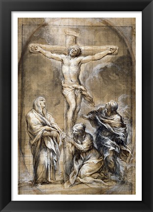 Framed Christ on the Cross with the Virgin Mary Print