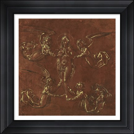 Framed Mary Magdalene Transported by Four Angels Print